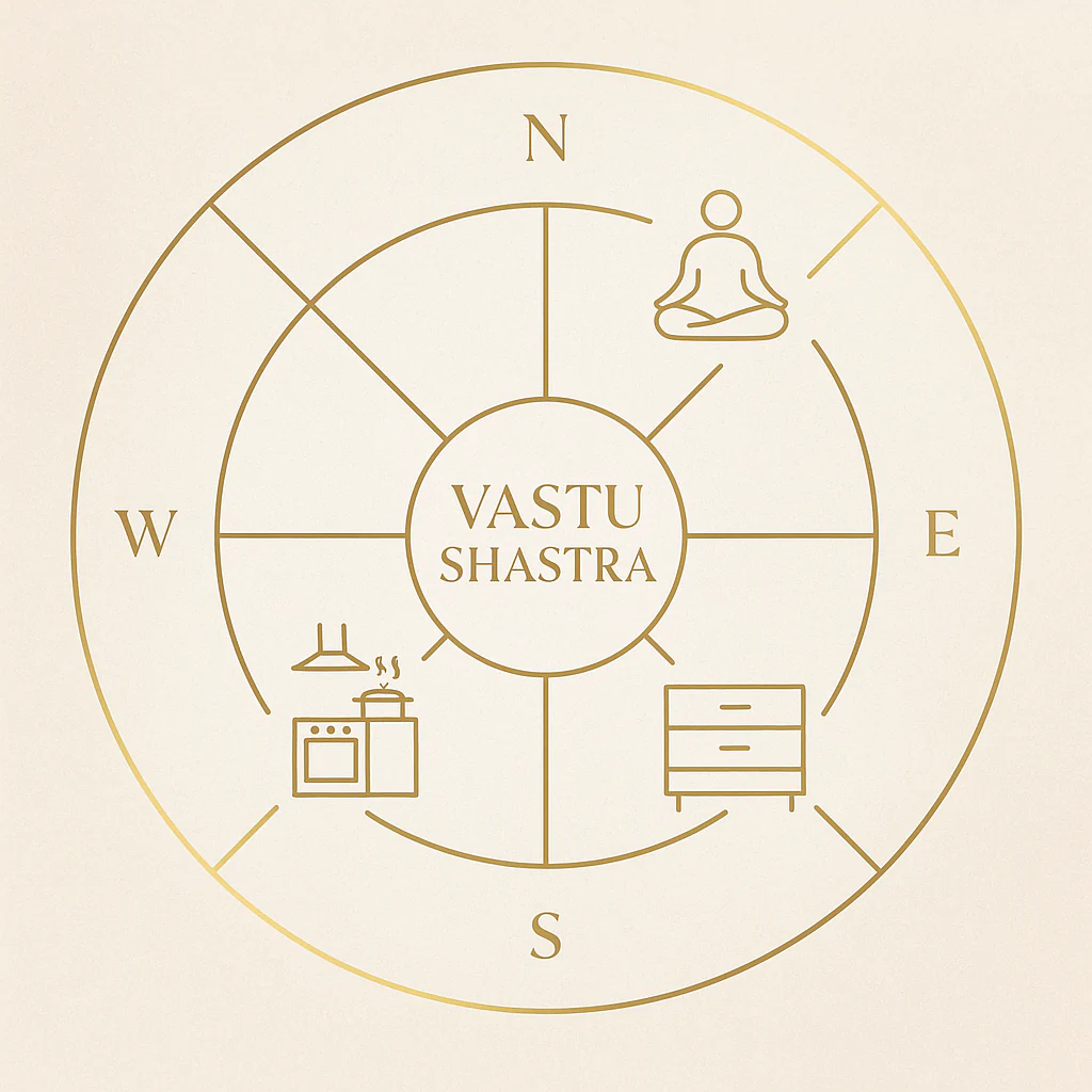 Vastu Shastra, directional compass diagram